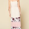 Tropical Print Color Block Rayon Maxi Dress