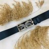 Mens Belt Black Leather Men Handmade Snake Buckle