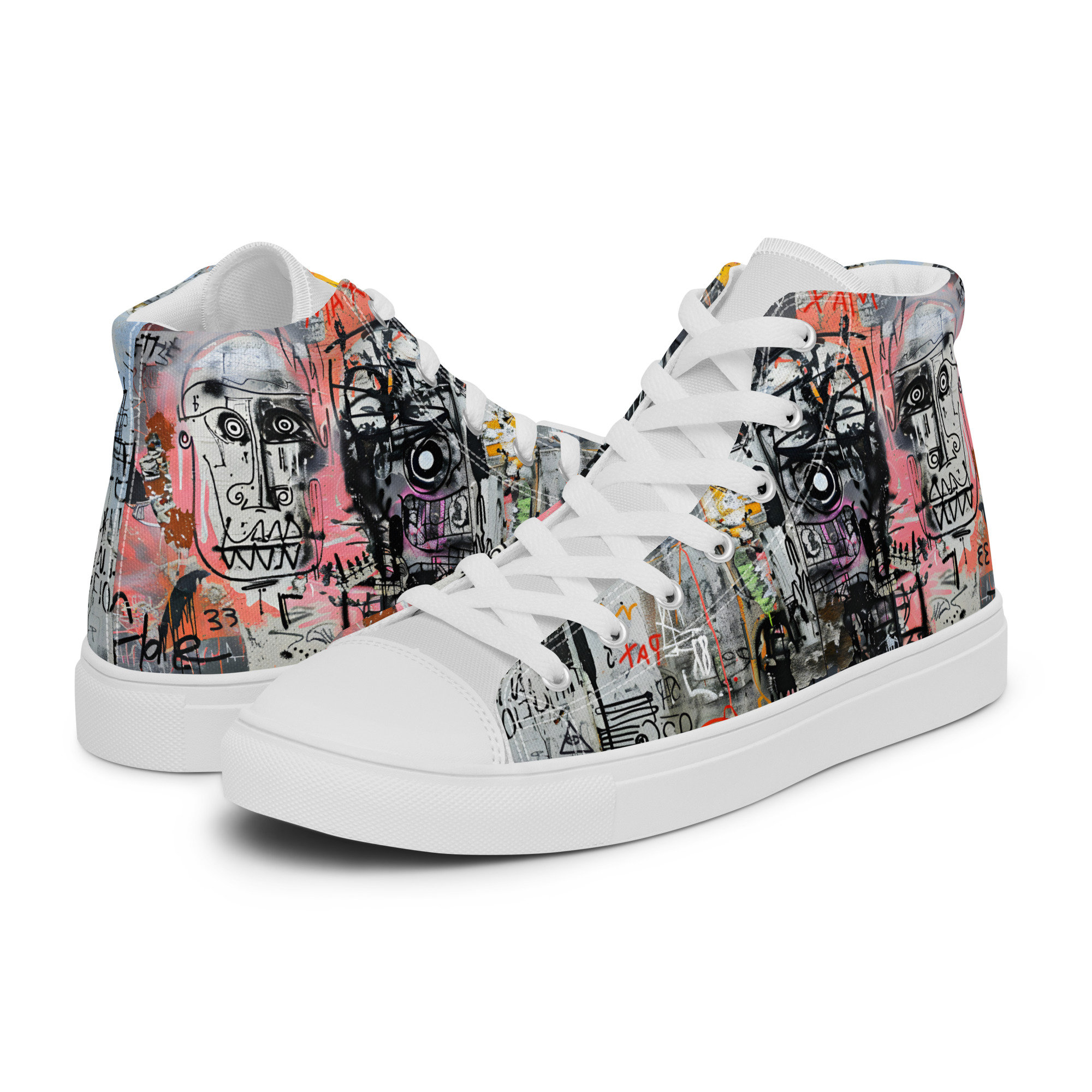 Art Sneakers High Tops For Men Urban Canvas