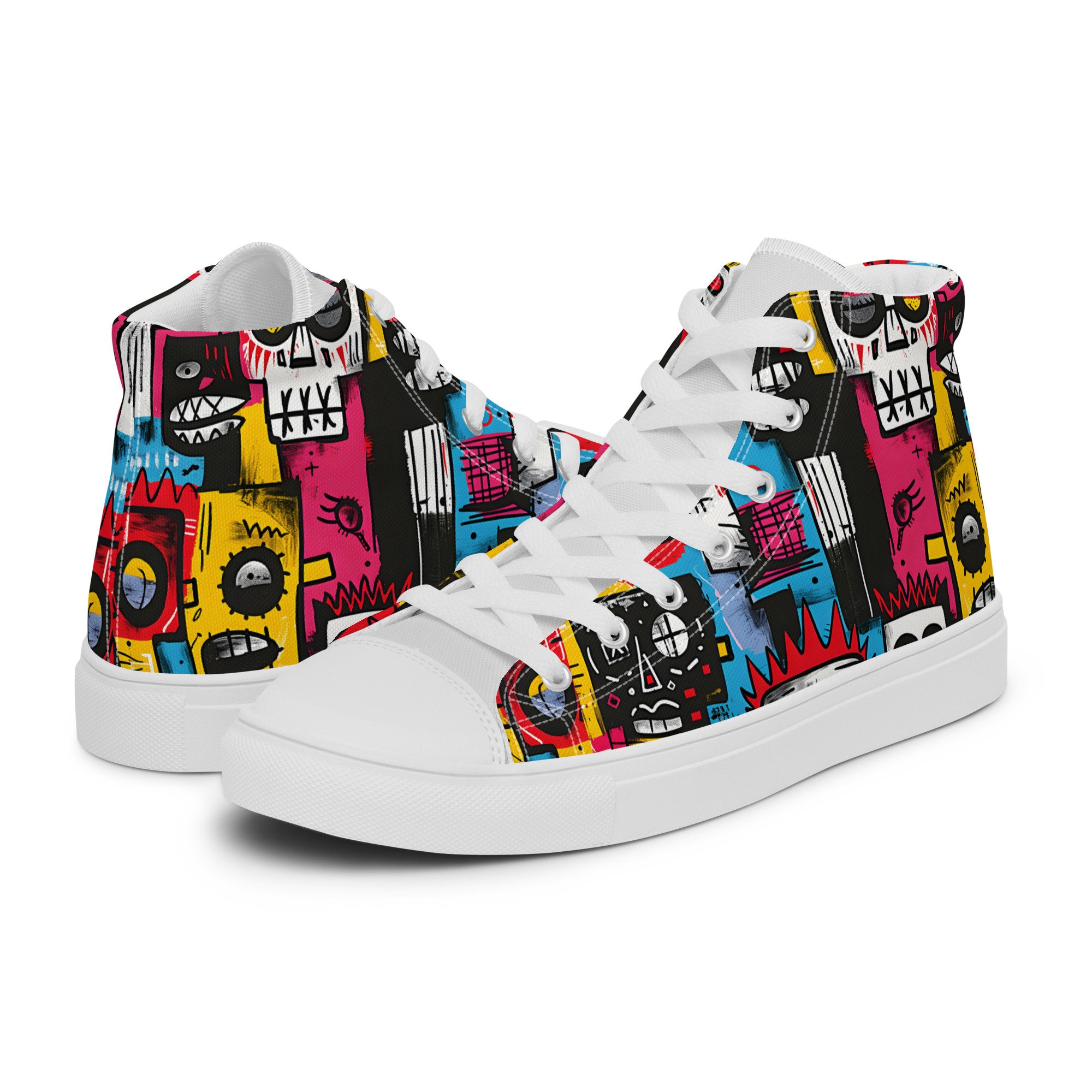 Art Sneakers High Tops For Men Urban Canvas