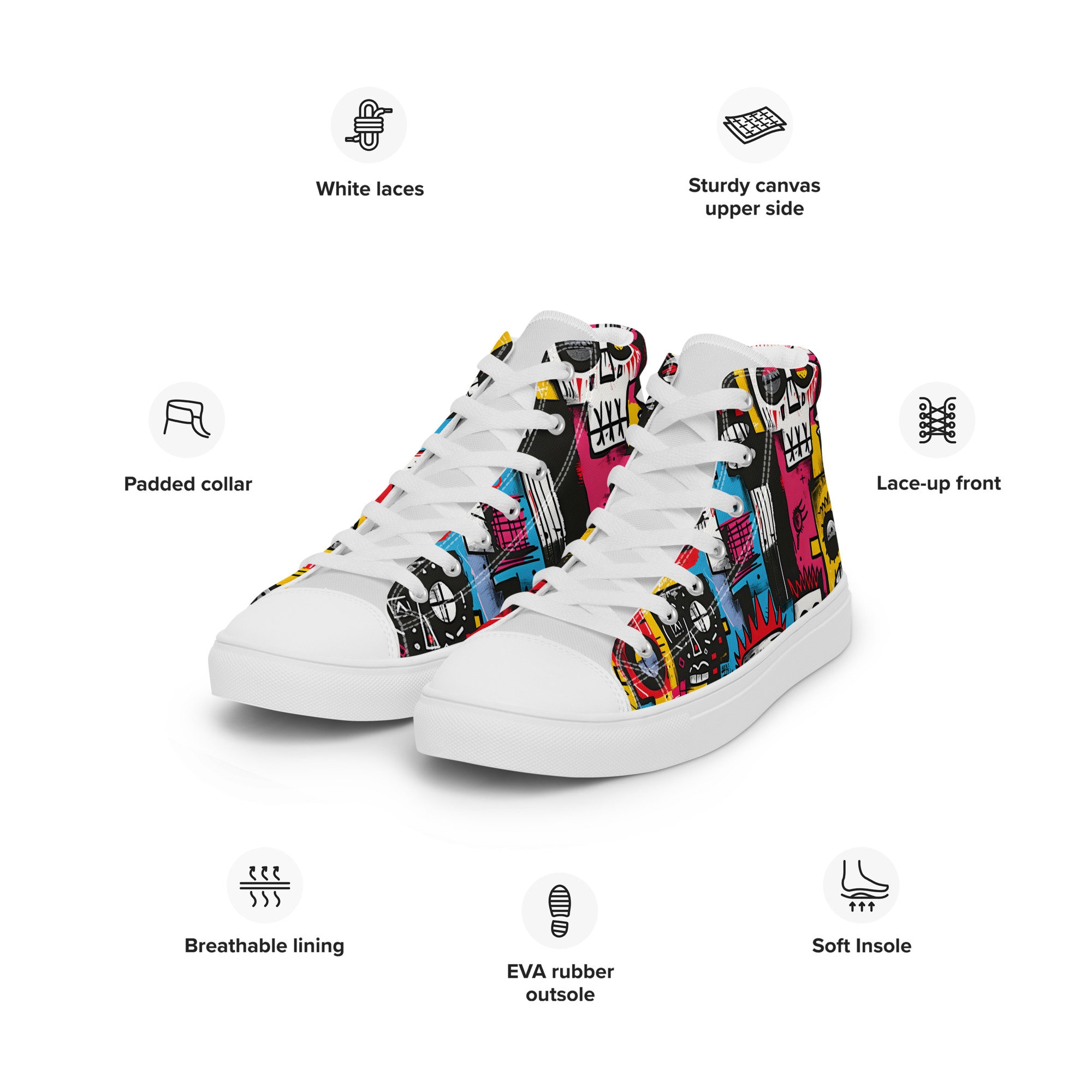 Art Sneakers High Tops For Men Urban Canvas Art Sneakers High Tops For Men Urban Canvas