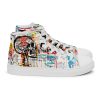 Art Sneakers High Tops For Men Urban Canvas