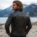 Handmade Distressed Black Sheepskin Leather Motorcycle Jacket (2)
