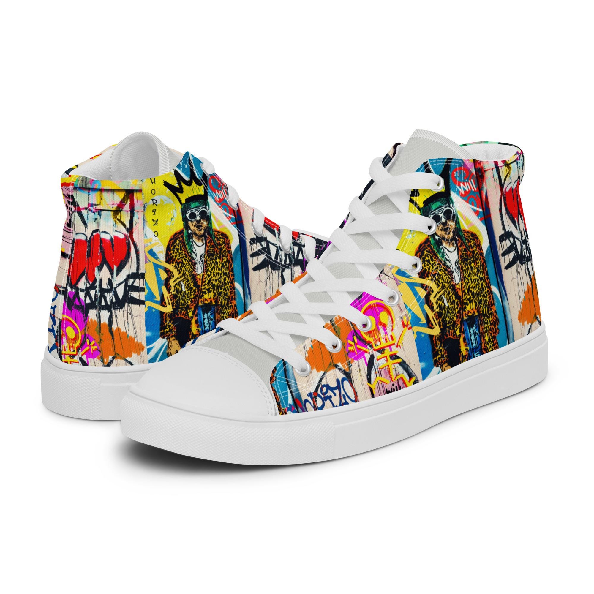 Art Sneakers High Tops For Men Urban Canvas
