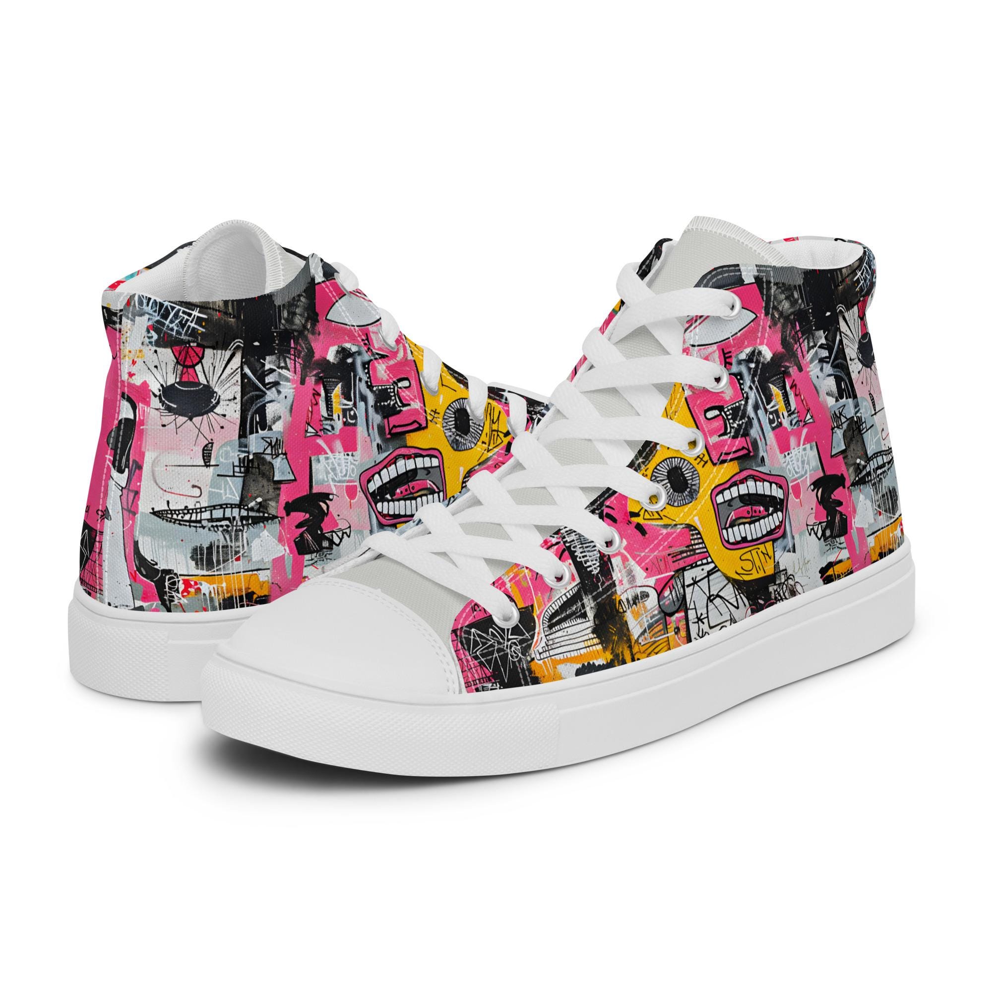 Art Sneakers High Tops For Men Urban Canvas