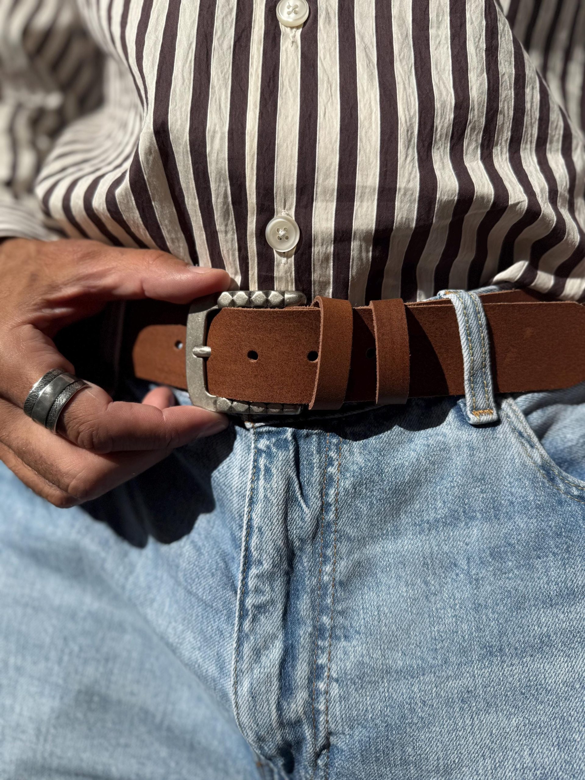 Men S Belt Brown Leather Silver Buckle Western Men S Belt Brown Leather Silver Buckle Western