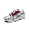 Gray Checkered Running Sneakers Unisex Mesh Tech Performance