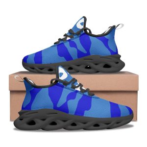 Blue Camo Sneakers Unisex Bounce Mesh Knit
